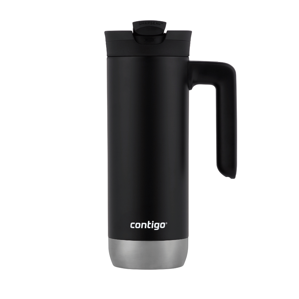 BOTELLA CONTIGO TERMICA SNAPSEAL® SUPERIOR TRAVEL MUG WITH HANDLE 20OZ SS ACERO INOXIDABLE LICORICE BLACK