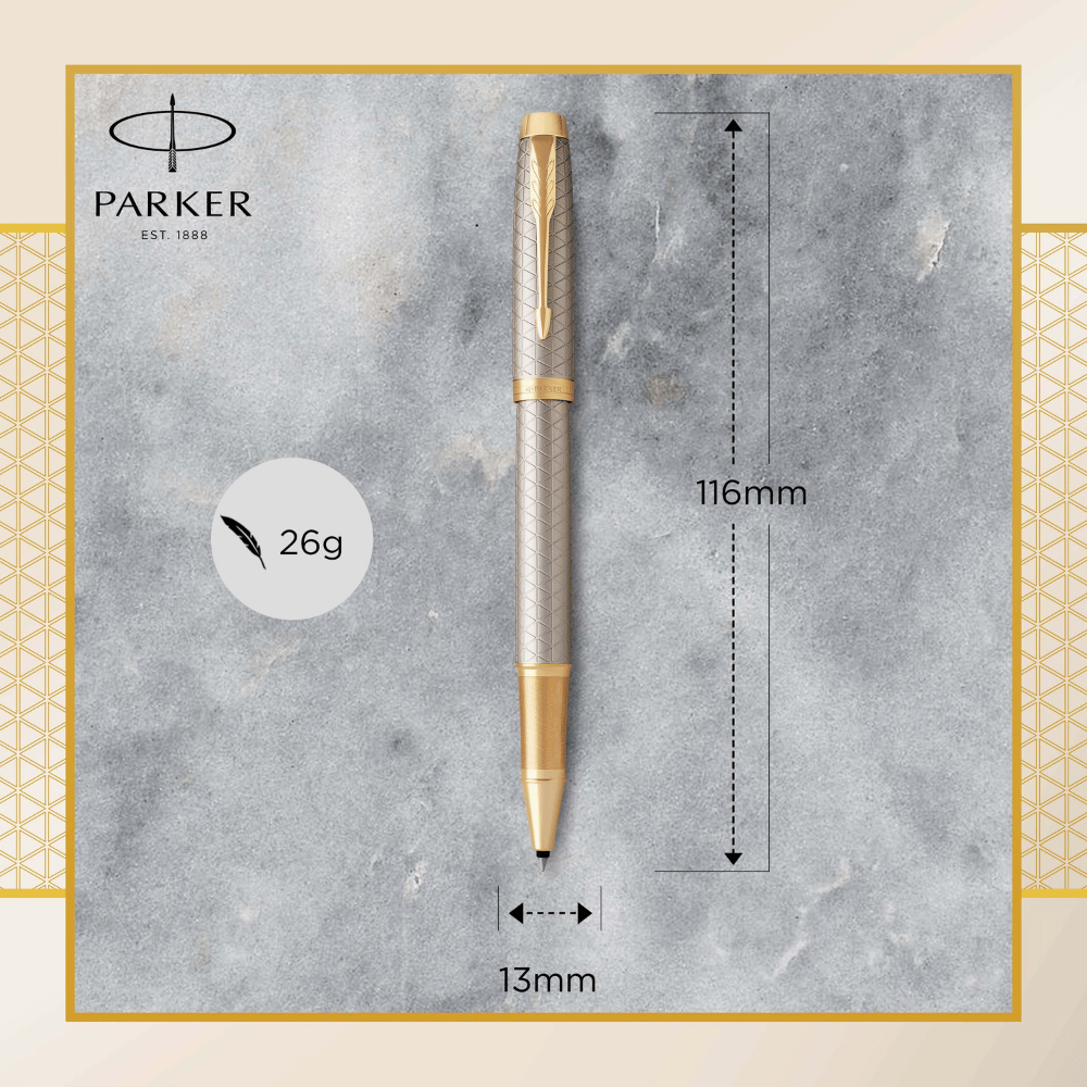 BOLIGRAFO PARKER IM ROLLER BALL PREM WARM GREY CLIP DORADO GT