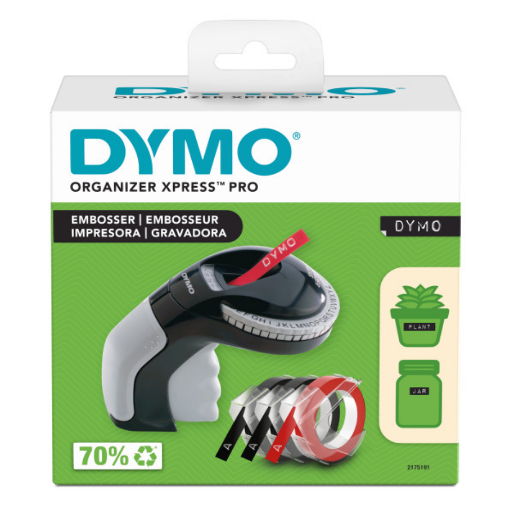 MAQUINA ETIQUETADORA MANUAL ORGANIZER XPRESS NEGRA +3 CARTUCHO 3/4" DYMO