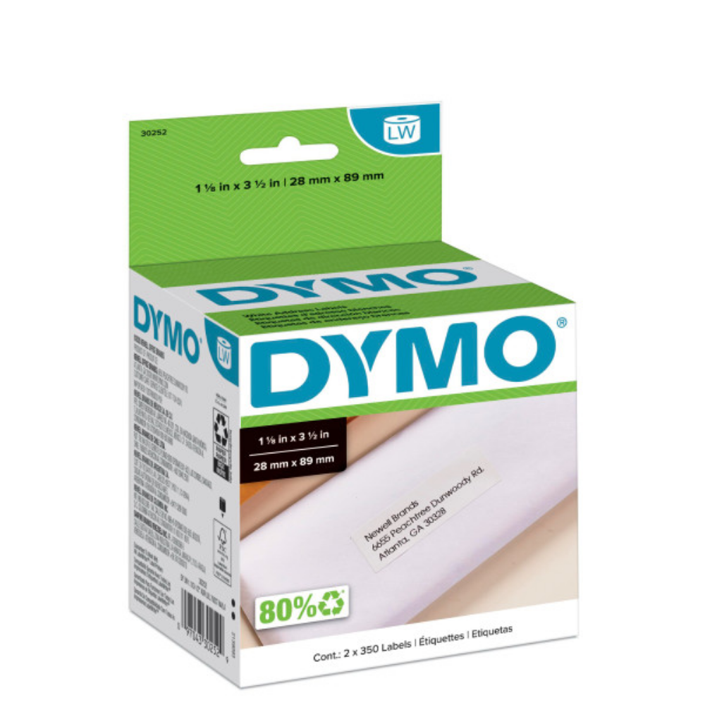 ETIQUETAS  P/ LABELWRITER DE DIRECCIONES BLANCAS 28MMX89MM 2X350 DYMO