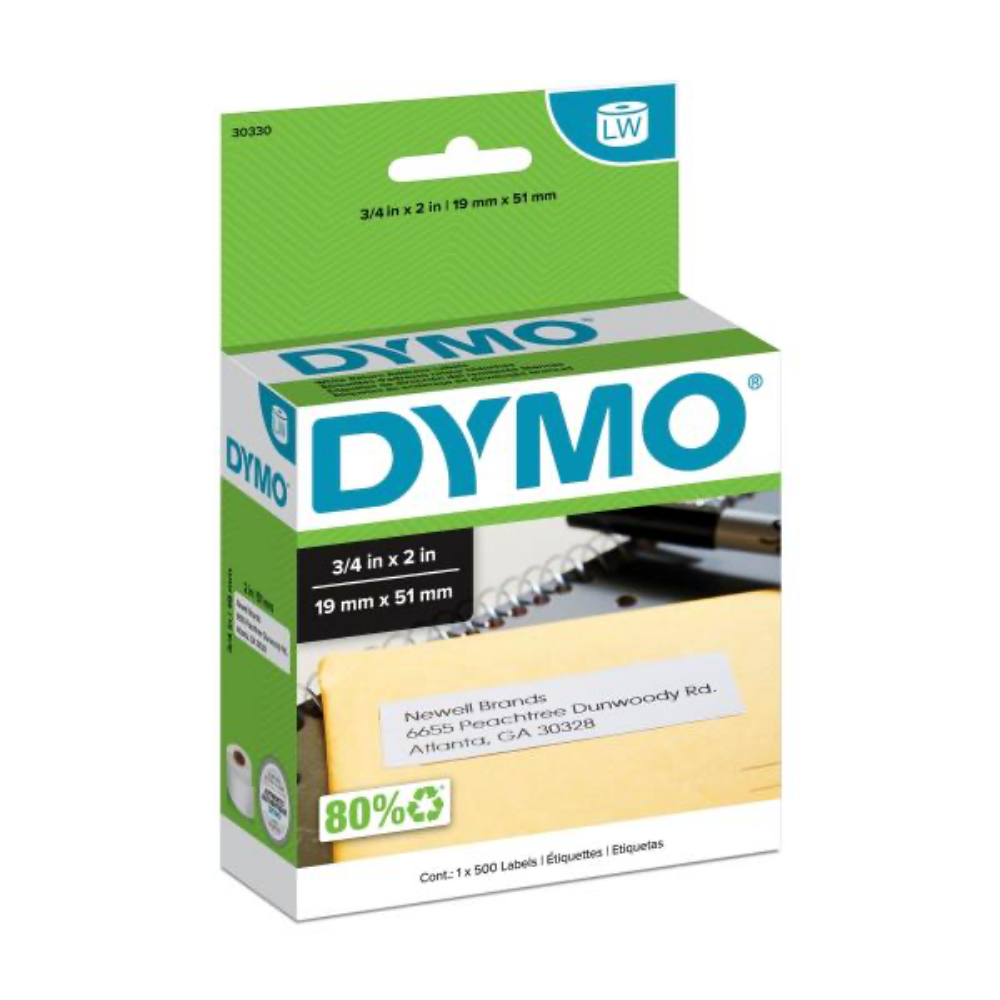 ETIQUETAS P/ LABELWRITER DE DIRECCIONES BLANCAS 19MMX51MM 3/4X2" 1X500PCS DYMO