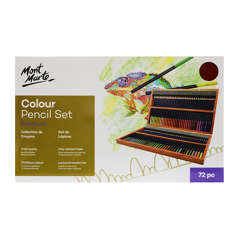 LAPICES DE COLORES PREMIUM X72 CAJA DE MADERA MONT MARTE