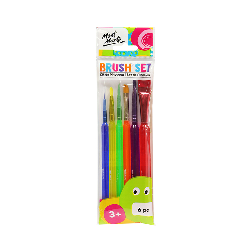 PINCELES INFANTILES SETX6 FIBRA DE TAKLON MONT MARTE