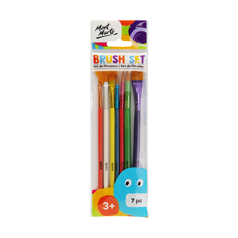 PINCELES INFANTILES SETX7 FIBRA DE TAKLON MONT MARTE