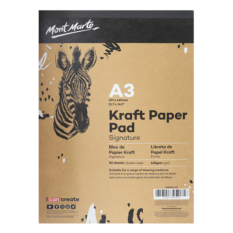 BLOCK DE PAPEL KRAFT 50 HOJAS 115 GR MONT MARTE A3/A4