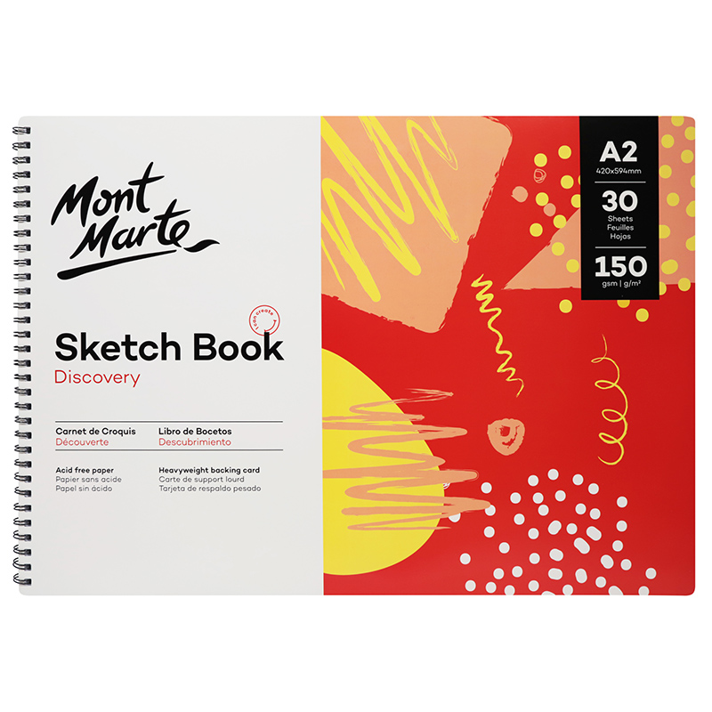 CUADERNO DE DIBUJO ARTISTICO A2 ANILLADO - SKETCHBOOK DE 30 HOJAS 150GRS MONT MARTE