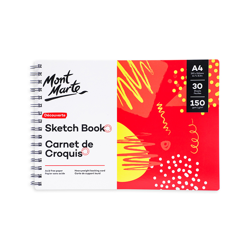 CUADERNO DE DIBUJO ARTISTICO ANILLADO - SKETCHBOOK DE 30 HOJAS 150GRS MONT MARTE A4/A5