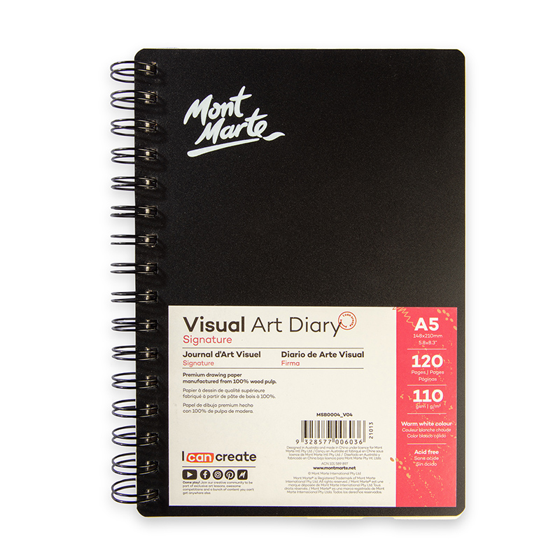 CUADERNO DE DIBUJO ARTISTICO - SKETCHBOOK DE 120 HOJAS 110 GR MONT MARTE A4