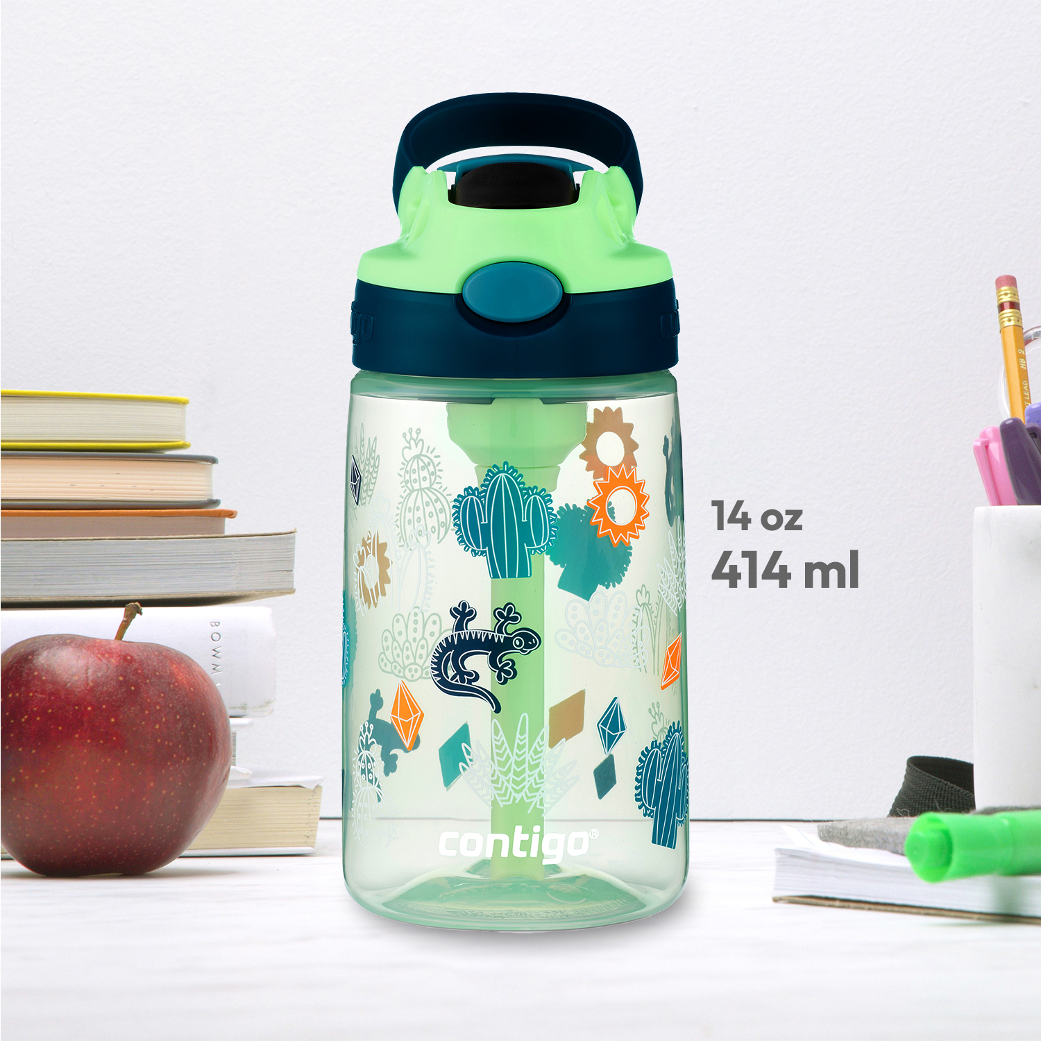 BOTELLA INFANTIL CONTIGO KIDS AUTOSPOUT® CON SORBETE 14OZ 414ML CACTUS