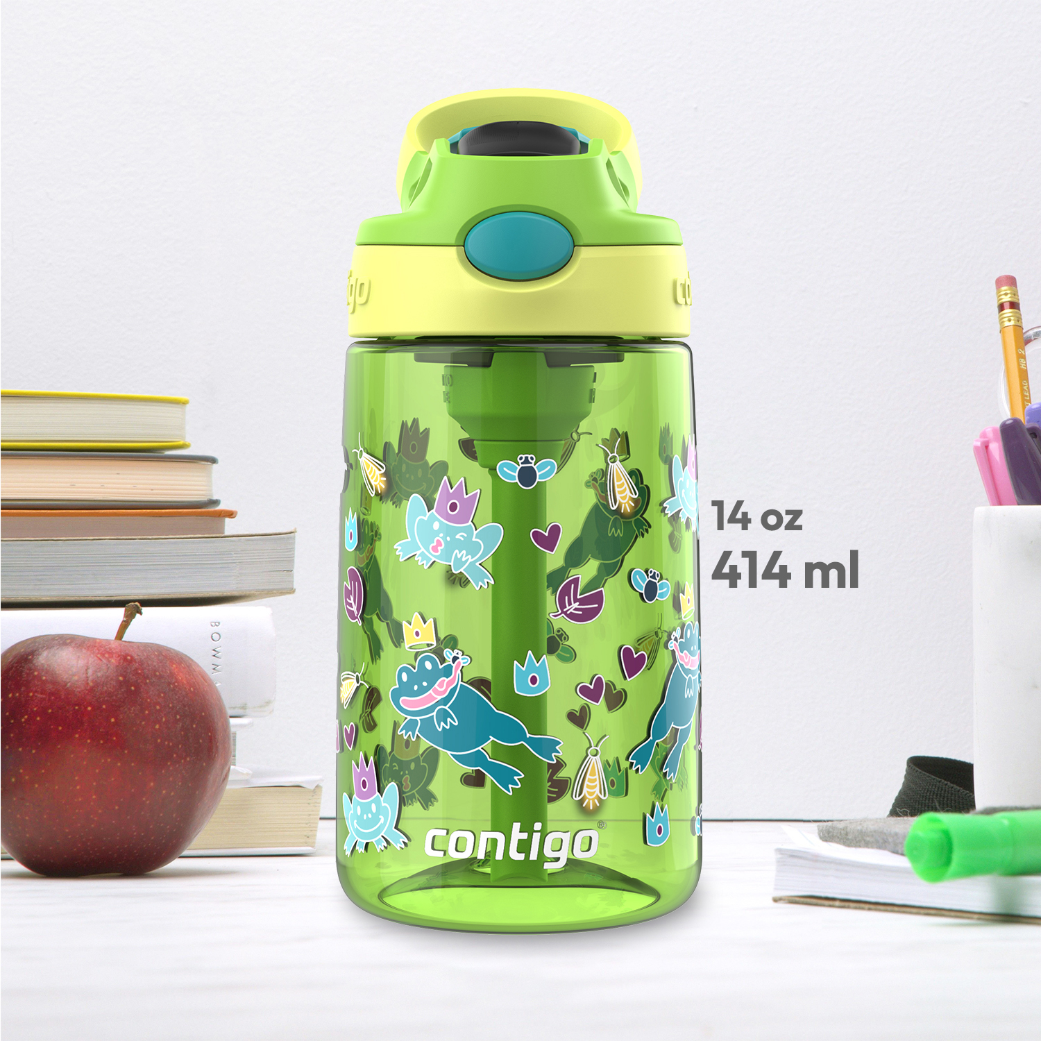 BOTELLA INFANTIL CONTIGO KIDS AUTOSPOUT® CON SORBETE 14OZ 414ML FROG